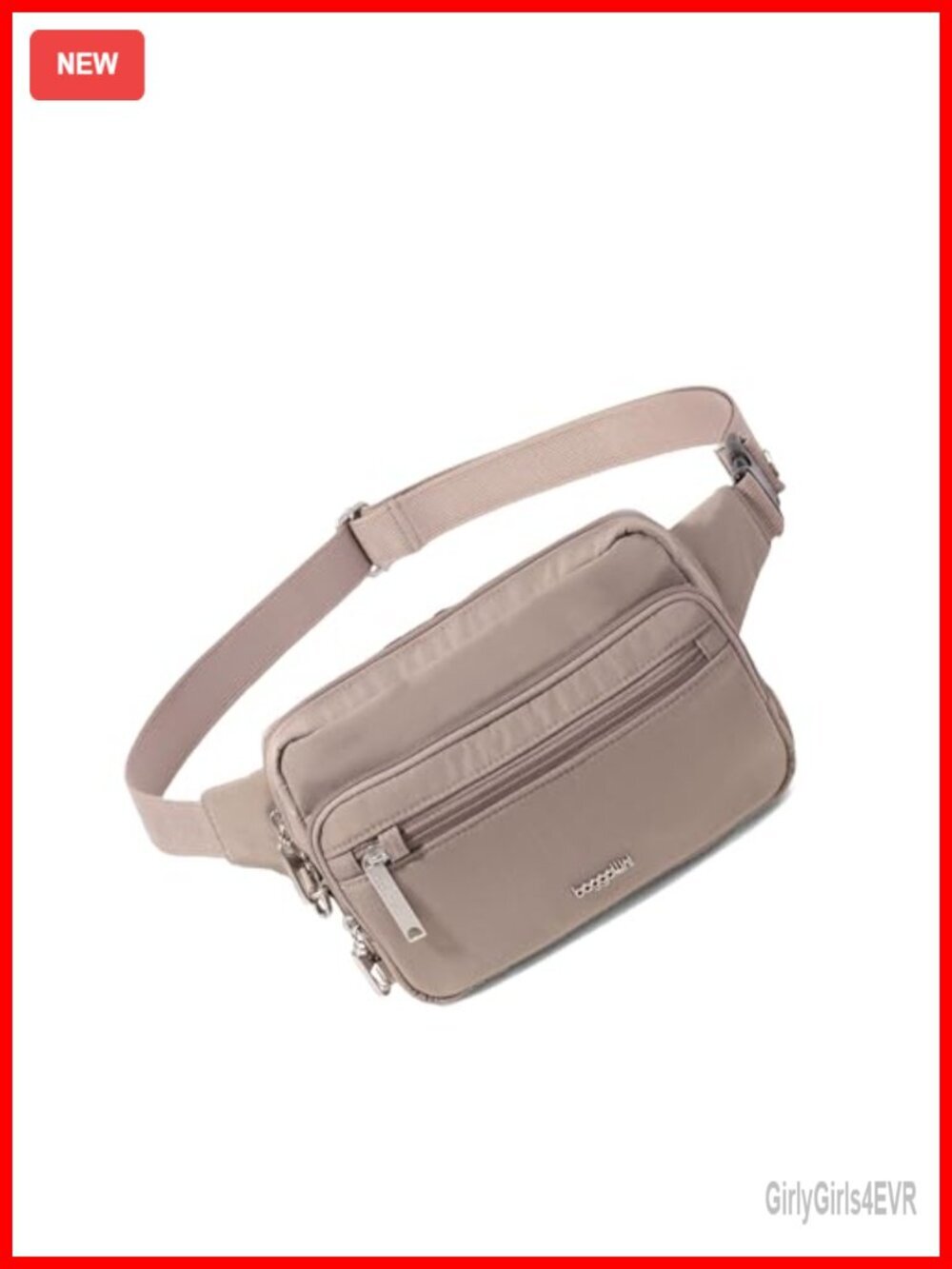 Anti-Theft Belt Bag with RFID Protection and Locking Zippers